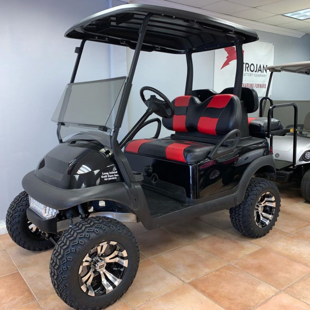 customized golf cart with custom seat covers